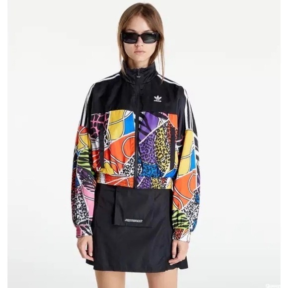Adidas x Rich Mnisi Track Jacket Multicolor Animal Print Cropped Windbreaker M - Picture 4 of 15